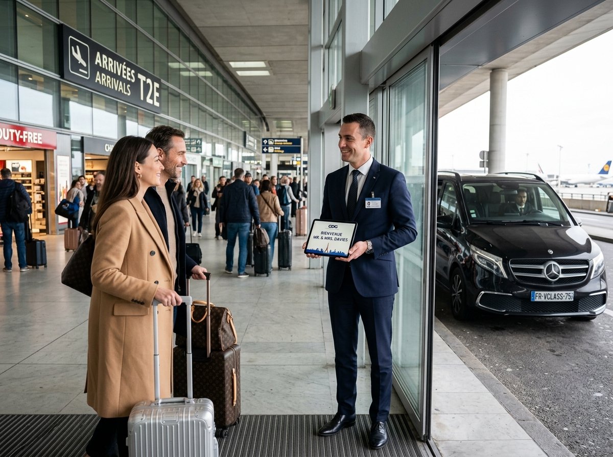 🛬 Accueil VIP Personnalisé à Roissy-CDG — Votre Chauffeur Vous Attend à la Sortie 🇫🇷 avec plaque officielle TAXIVTCPARIS