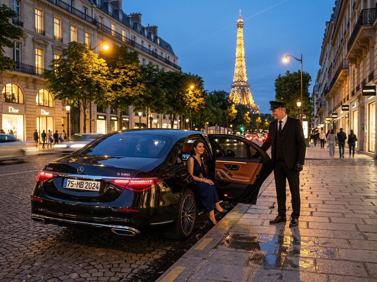 🌙 Paris by Night & Soirées de Prestige — Chauffeur Privé pour Vos Événements Nocturnes 🇫🇷 avec plaque officielle TAXIVTCPARIS