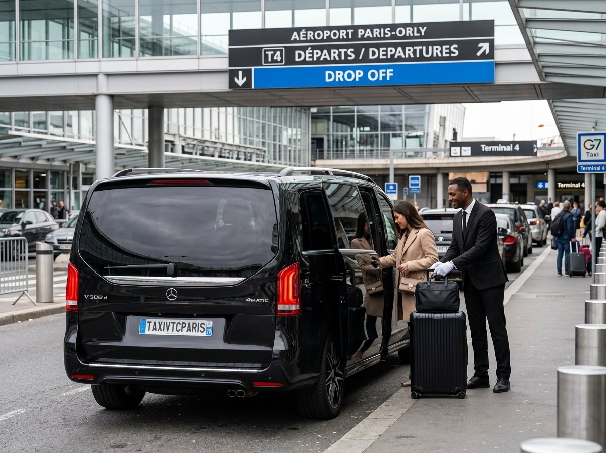 ✈️ Navette Aéroport Paris-Orly (ORY) — Chauffeur Privé & Van Mercedes Ponctualité Garantie 🇫🇷 avec plaque officielle TAXIVTCPARIS